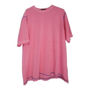 Bugatchi Short Sleeve Shirt Pink Size XL